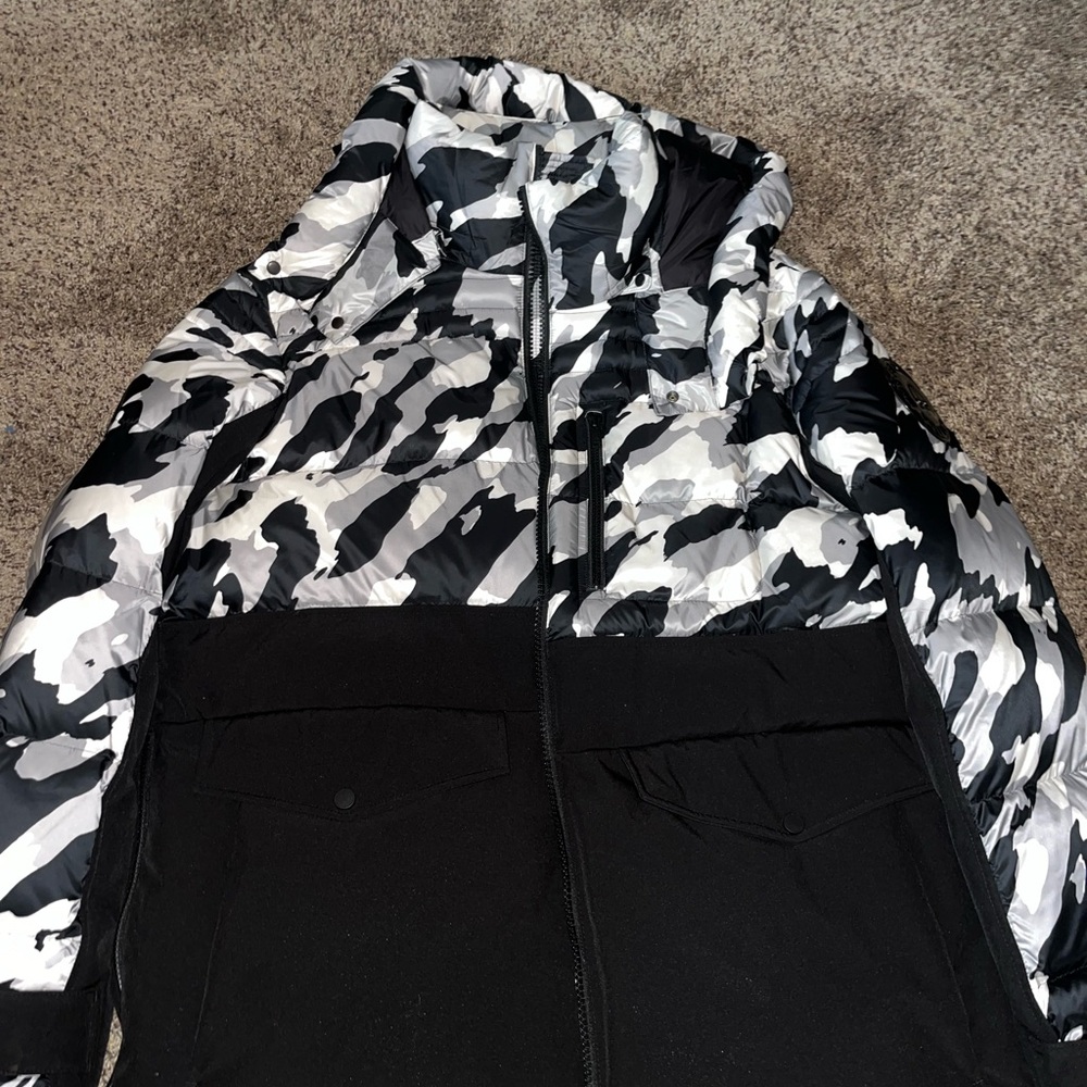 Men's Black and White Camouflage Jacket